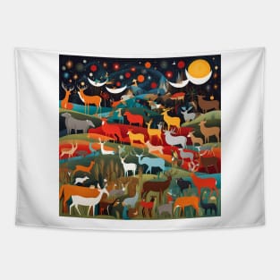 Animal Christmas Tapestry