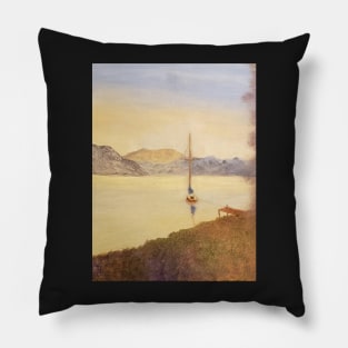 An affair to remember oil painting by Tabitha Kremesec Pillow