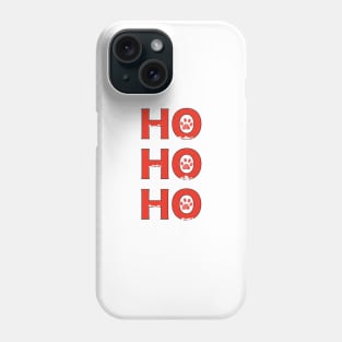 Christmas red Ho Ho Ho slogan with doodle white paw print Phone Case