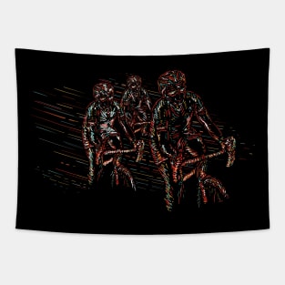 bicycle race modern art Tapestry