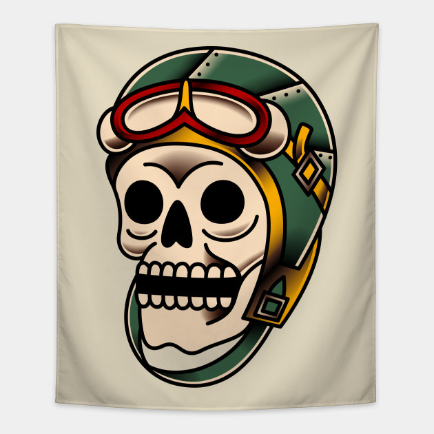 Fighter Pilot Skull - Tattoo - Tapestry | TeePublic Fighter Pilot Skull - Tattoo - Tapestry | TeePublic