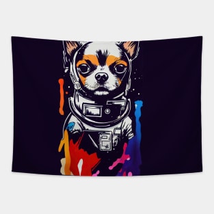 Astronaut chihuahua profile Tapestry