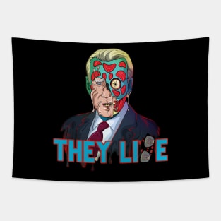 Funny Anti Joe Old Sci-Fi Horror Movie Character Biden Zombie Tapestry