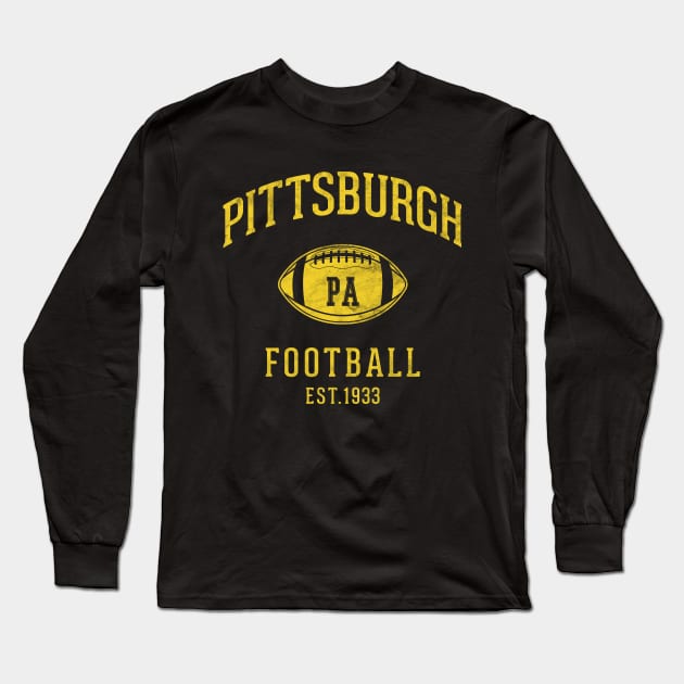 BooTeeQue Vintage Pittsburgh Steelers Football Tailgate Steel Curtain Long Sleeve T-Shirt