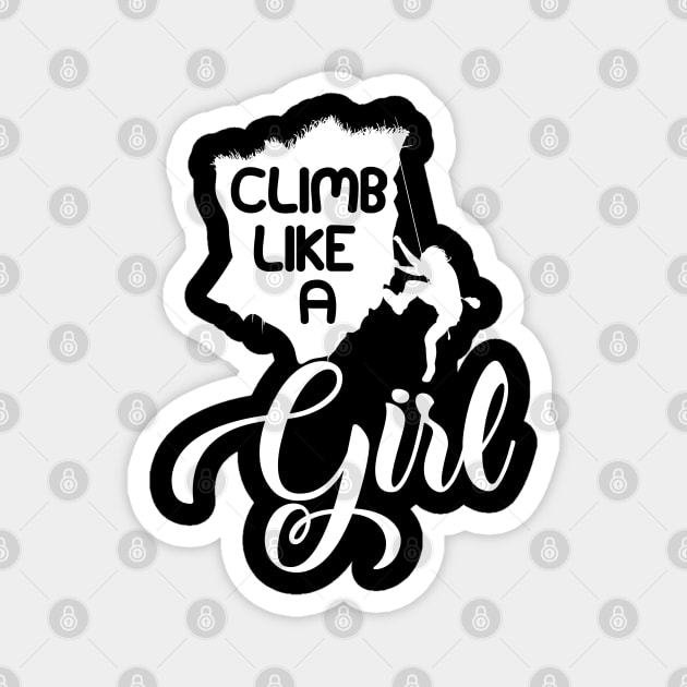 Climbing Girl - Climb like a girl Magnet by KC Happy Shop