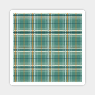 Green plaid,checkered Magnet