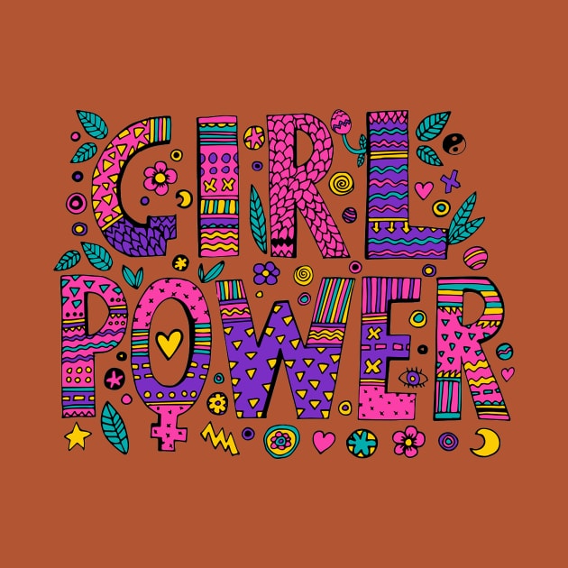 Girl Power Colorful Designer Positive Inspiration Girly Quote by Squeak Art