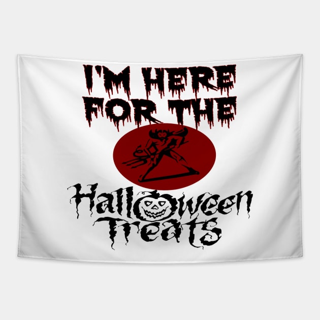 Halloween Treats Satan Red Devil Pitchfork Tapestry by CharJens