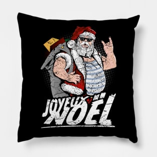 Joyeux noël cool tattooed santa claus with sunglasses Pillow