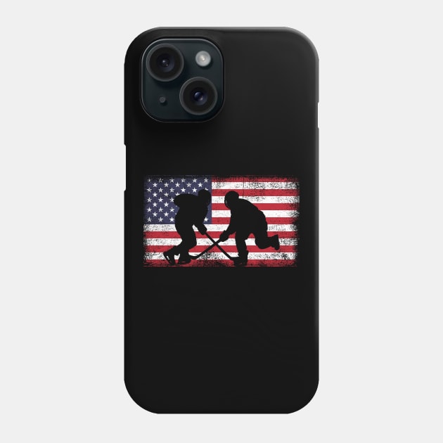 American Flag USA Hockey for Men Women Kids Boys Girls Phone Case by DragonTees