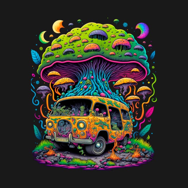 Trippy Mushroom Van by Genuine Vintage