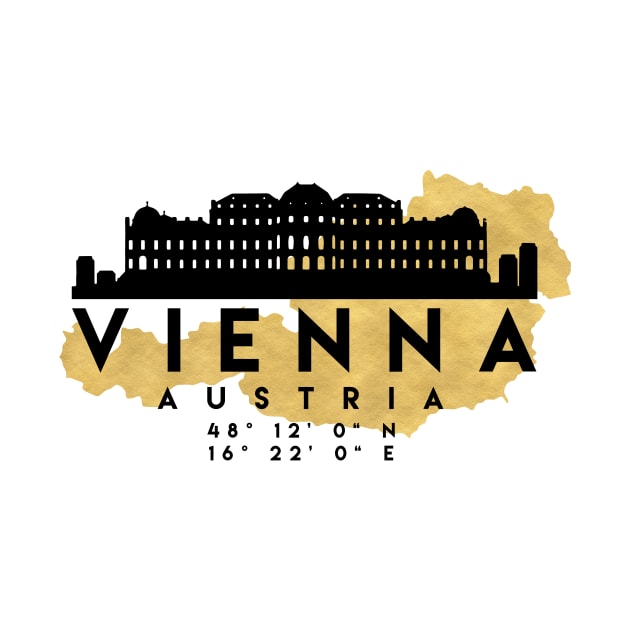 Vienna Austria Skyline Map Art by deificusArt