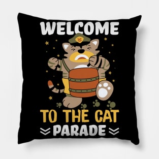 Funny Cat Quote Cute Kitty Lover : Welcome To Cat Parade Sarcastic Cats Lovers Kitten Gift Pillow