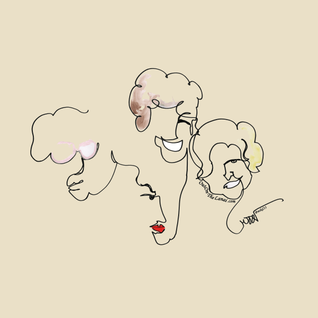 Golden Girls One-Line Drawing by MikeDenison