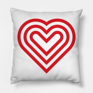 red heart shape lines Pillow