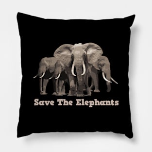 Save The Elephants Pillow