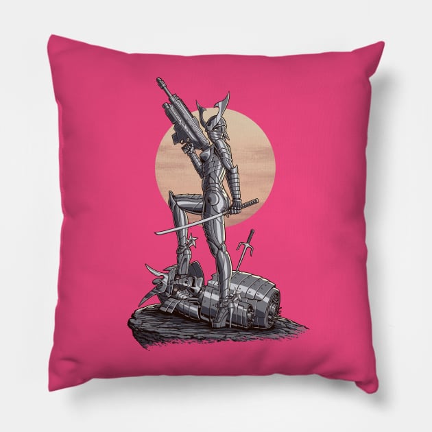 Sexy Ninja Robot Pillow by Moutchy