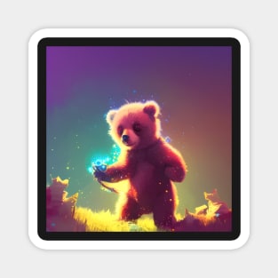 Cute baby bear exploring the world Magnet