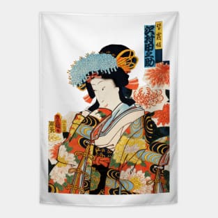 Traditional Japanese Woman Painting Tapestry