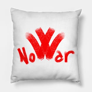 no war in silhouette, peace themed graphic design, Pillow