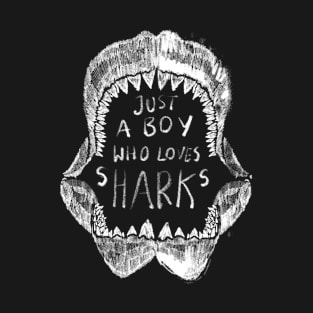 Megalodon Shark Love Hand Drawing Cool Graphic Design T-Shirt