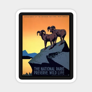 Vintage Restored WPA Poster For The National Parks Service, USA Magnet