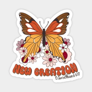 New Creation 2 Corinthians 5:17 Monarch Butterfly and Wildflowers Magnet