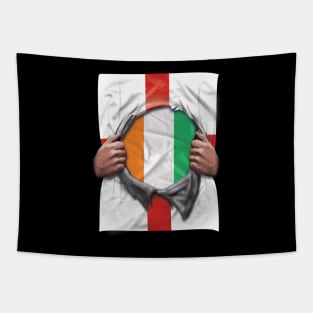 Ivory Coast Flag English Flag Ripped - Gift for Ivorian From Ivory Coast Tapestry