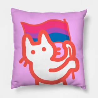 owie waving the bisexual flag Pillow