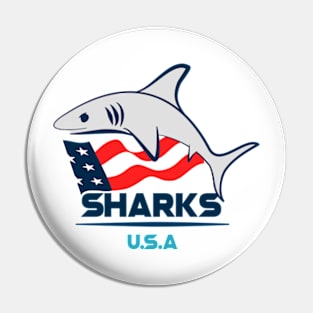 Sharks USA Pin