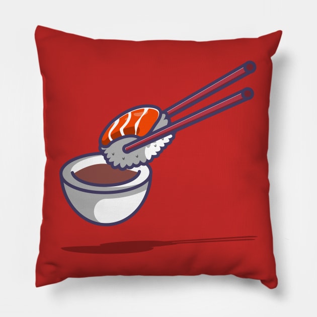 sashimi and sauce Pillow by fflat hds