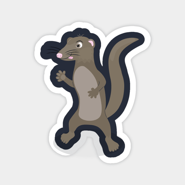 Cute mongoose cartoon illustration Magnet by FrogFactory