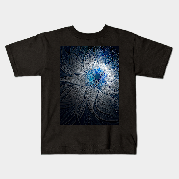 Silver and Blue - Fractal - Kids T-Shirt | TeePublic