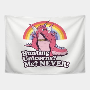 T rex unicorn hunter Tapestry