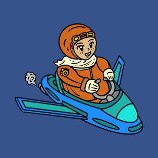 Cartoon boy pilot aircraft T-Shirt