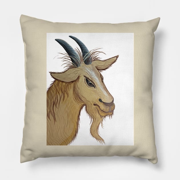 Billy goat Pillow by Matt Starr Fine Art