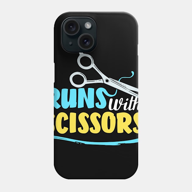 Funny Womens Hairdresser Scissors Gift Salon Hairstylist Print Phone Case by Linco