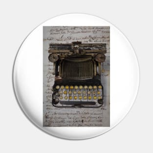 Old Typewriter And Handwritten Letter Pin