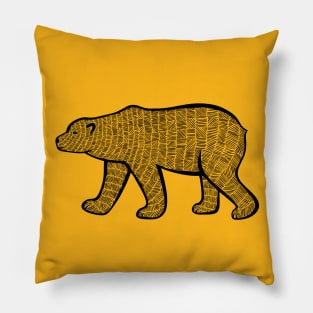 Polar Bear - hand drawn detailed animal design Pillow