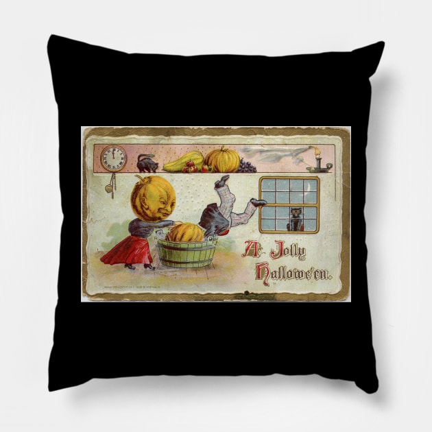 Antique Halloween Postcard. Pillow by Canadaman99