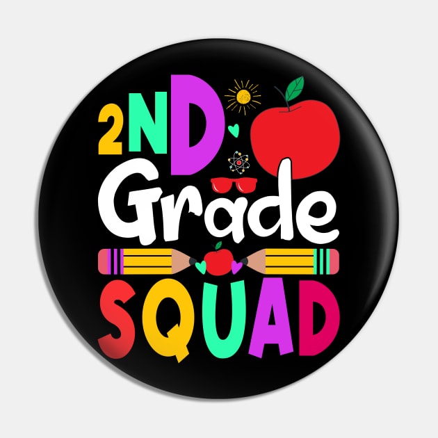 2nd Grade Squad Teachers Boys Girls Funny Back To School Pin by drag is art