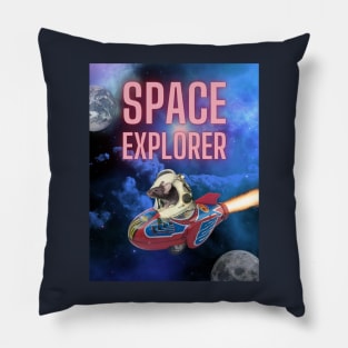 Space Explorer - Cute Mouse traveling in space Pillow