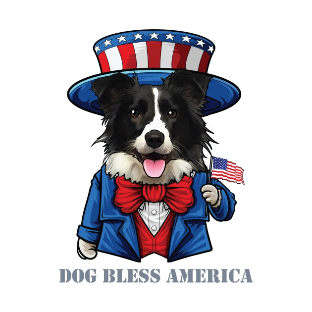 Border Collie Dog Bless America by whyitsme