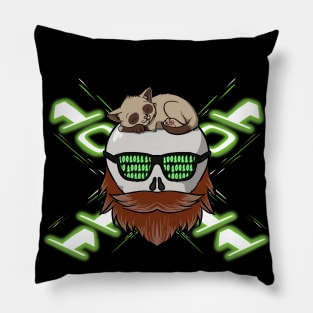 Hackers crew Jolly Roger pirate flag (no caption) Pillow