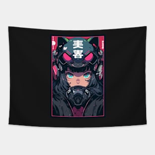 Anime Cat Girl | Quality Anime Design | Chibi Cat Girl Miaw | Manga Anime Art Tapestry