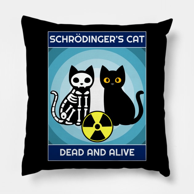 Schrodinger's Cat Dead And Alive Pillow by inotyler