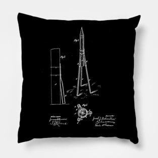 Rocket Vintage Patent Drawing Pillow