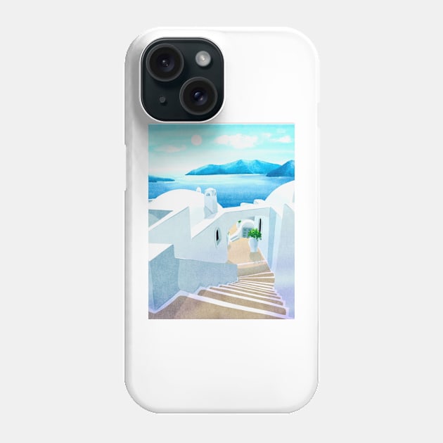 Santorini A Phone Case by koreanfolkpaint