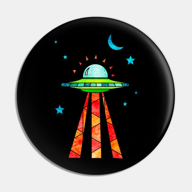 UFO Pin by Kelly Louise Art