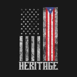 Puerto Rico Hispanic Heritage destressed flag T-Shirt